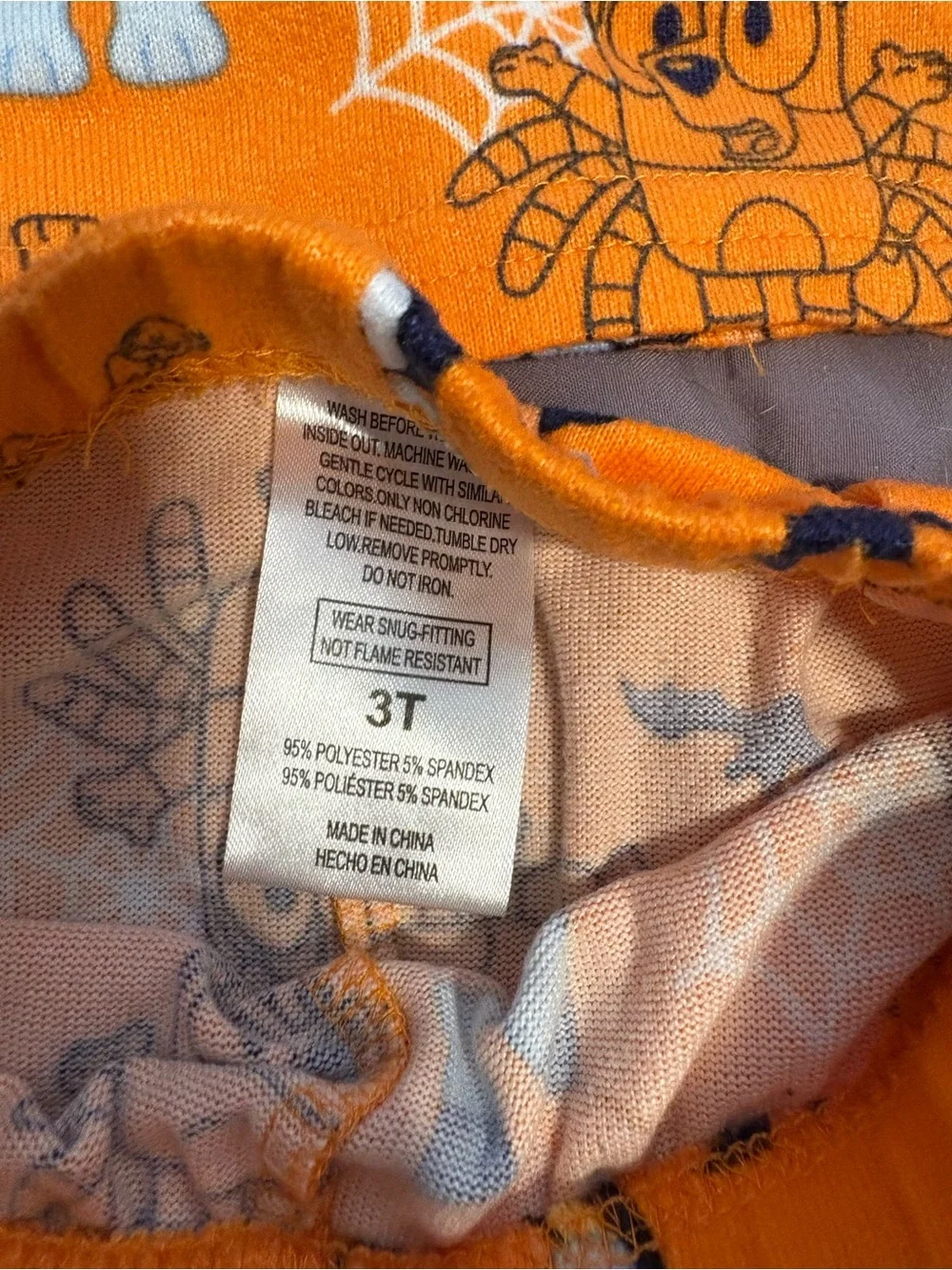 Bluey Halloween Pajama Set 3T Orange Pumpkin Long Sleeve